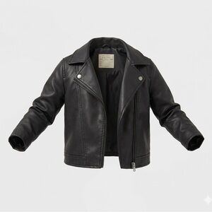 Primark Toddler Faux Leather Moto Biker Jacket Black Size 24-36 Months 2T 3T